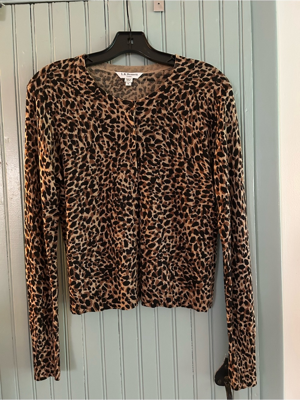 LK Bennett Nestie Cardi, animal print SZ S